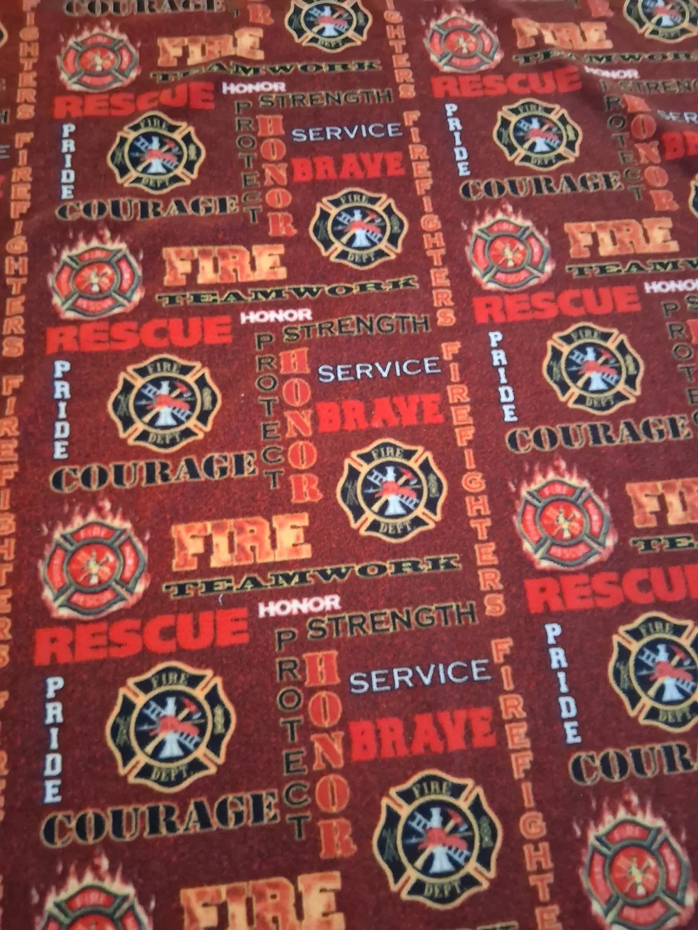 Fire Rescue Pattern Red Fleece Throw Handmade Blanket